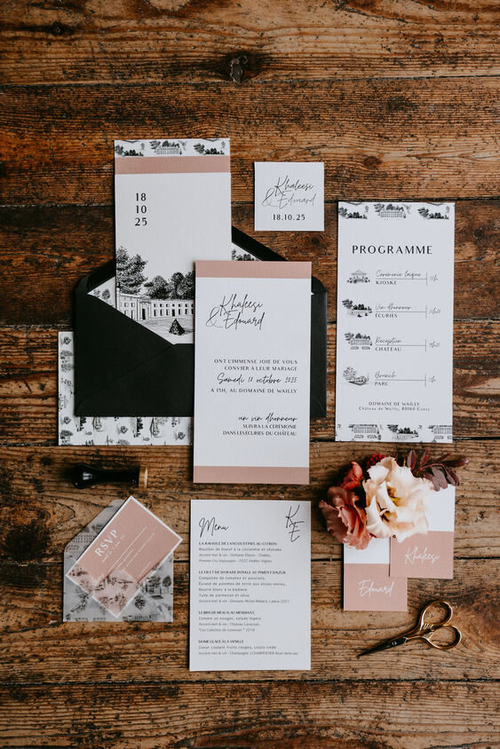 Portrait live sketching d&rsquo;invit&eacute;s de mariage