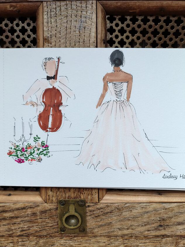 Portrait live sketching d&rsquo;invit&eacute;s de mariage