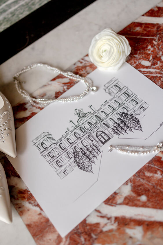 Portrait live sketching d&rsquo;invit&eacute;s de mariage