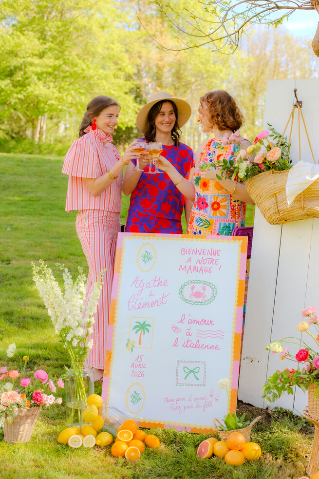 Faire-part de mariage illustré, exemple de création